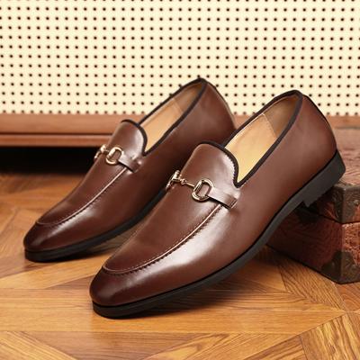 Fashion Men Formal Leather Shoes Flat Heel Comfortable Wear-Resistant Men's Shoe Popular Model Classic Vintage British Business Style