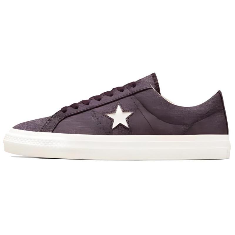 Converse One Star Pro Washed Canvas Non-slip and Wear-resistant Low-Top Board Shoes Unisex Purple and White