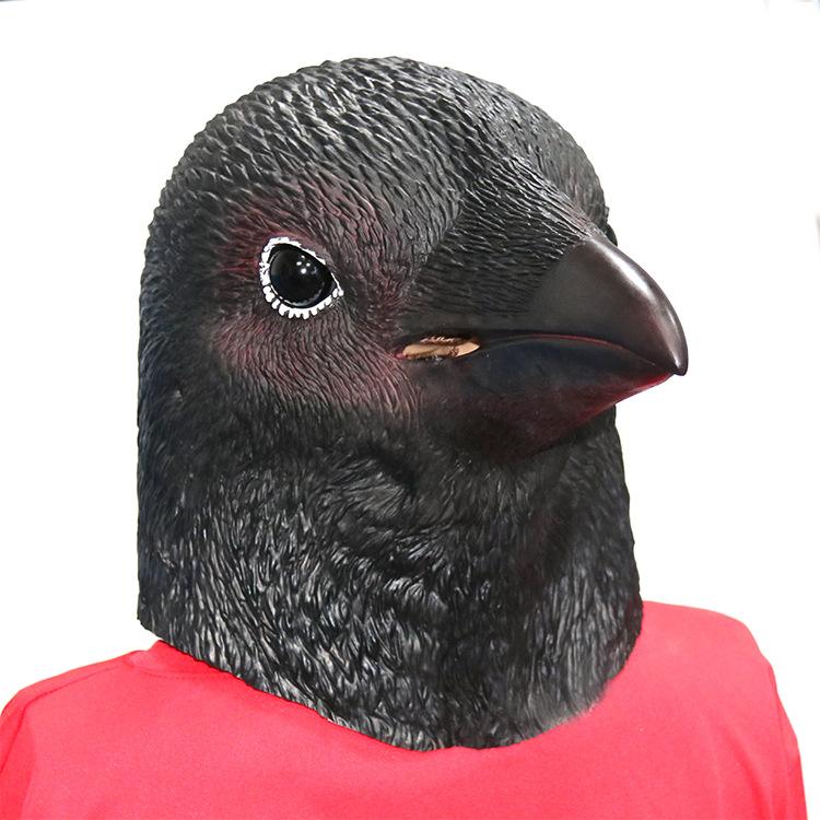 Neue Halloween Krähenmaske, Beliebte Latex Niedliche Tier-Vollkopfbedeckung mit Krähenschnabel