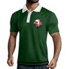 Men's  Golf Shirt Casual Sports V Neck Ribbed  Collar Short Sleeve Fashion Casual Solid Color Plain Spring & Summer Regular Fit