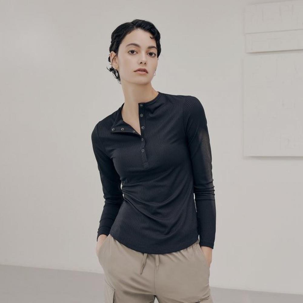 

HuiT Mock Neck EyeleT Long Sleeve T hTwTl2k09T LM/S