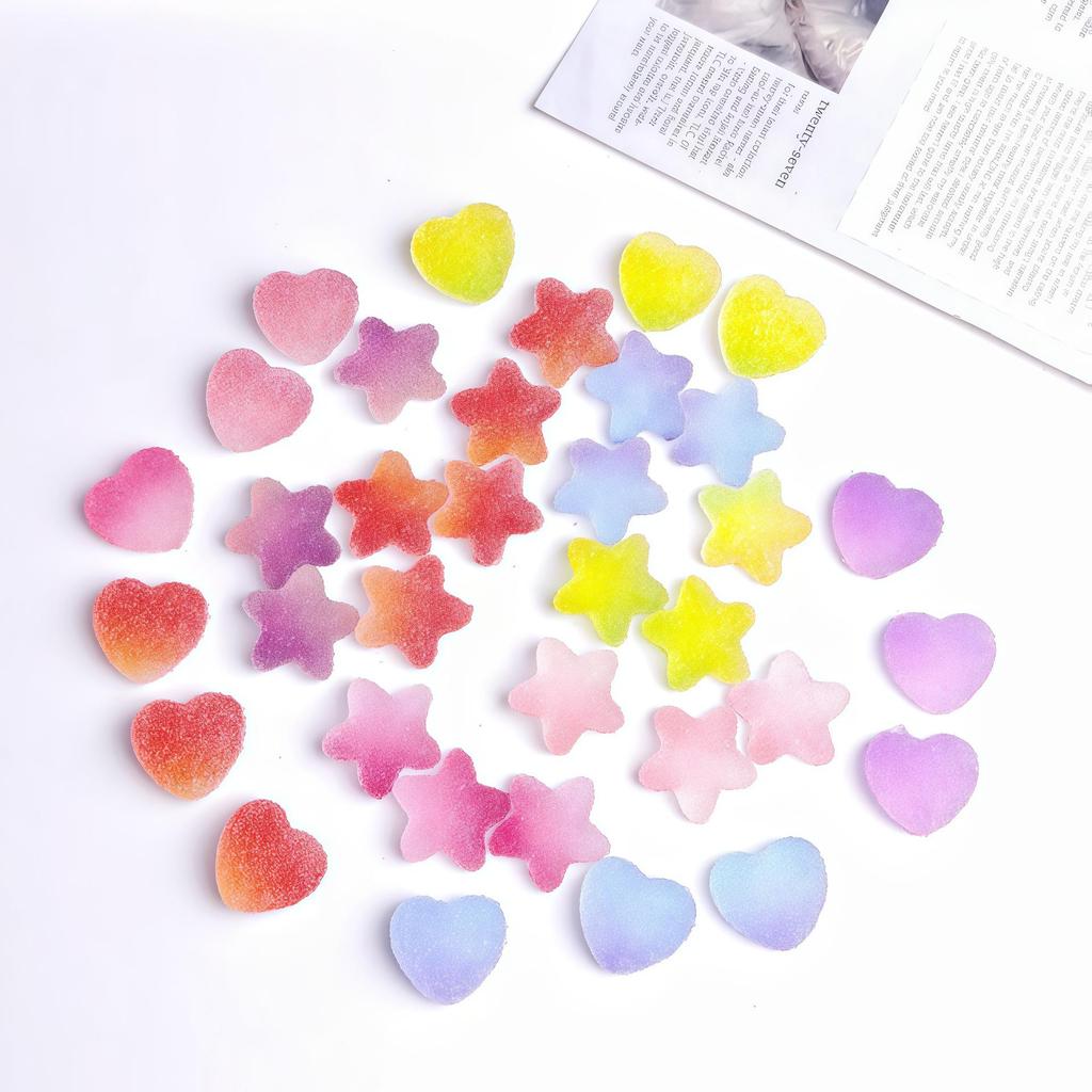 Gradient Heart & Star DIY Phone Case and Candy Color Earrings Set