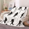 Ice Hockey Flannel Throw Blanket Winter Sport Pattern Blanket for Bed Sofa Couch Warm Lightweight Super Soft King Queen Size