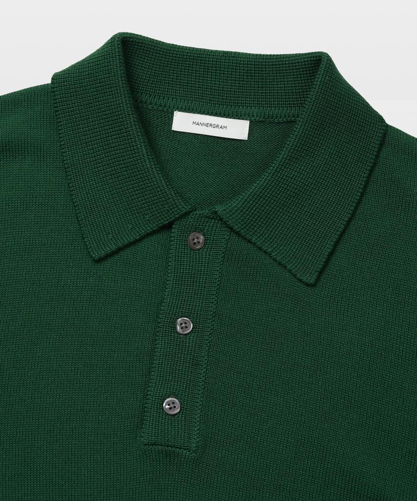 MANNERGRAM 100% Soft Cotton 3-Ply Polo Short Sleeve Knit Green
