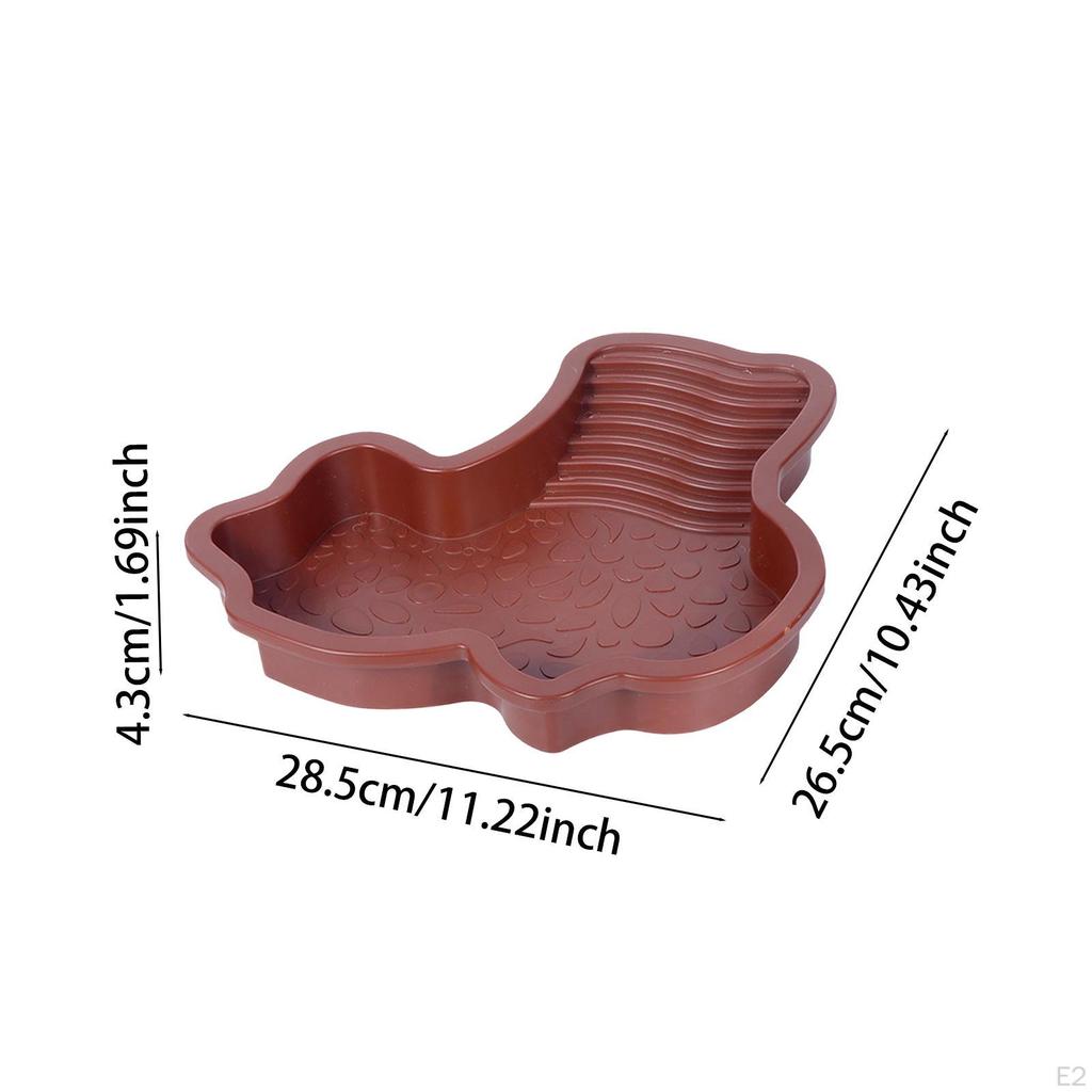 Aquarium Ornament for Reptiles with Bathing Area and Feeding Dish