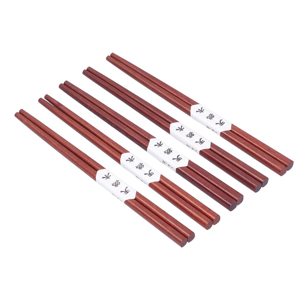 5Pairs Wooden Chopsticks Reusable   Wood Chopsticks for Home Kitchen Hotel