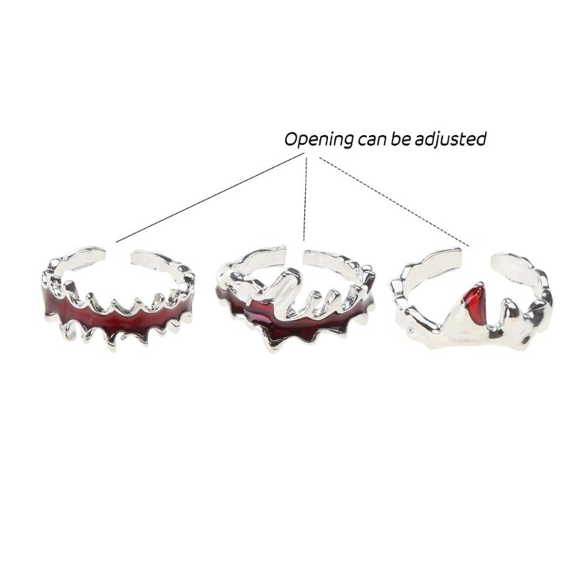 Punk Finger Rings Red Flame Open Finger Rings Adjustable Finger Rings Metal Material Jewelry Gift for Men Women Girls