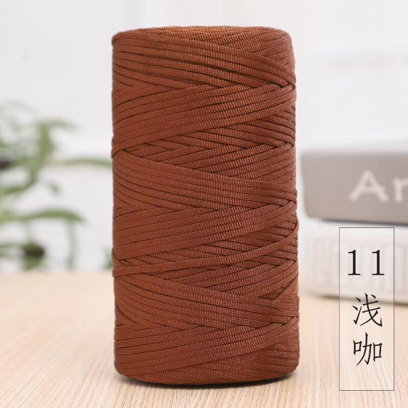 Mercerized Cotton And Linen Flat Belt Thread Light Body Ice Silk Thread Hand Crocheted Diy Hook Bag Hat Seat Cushion Hollow Thread