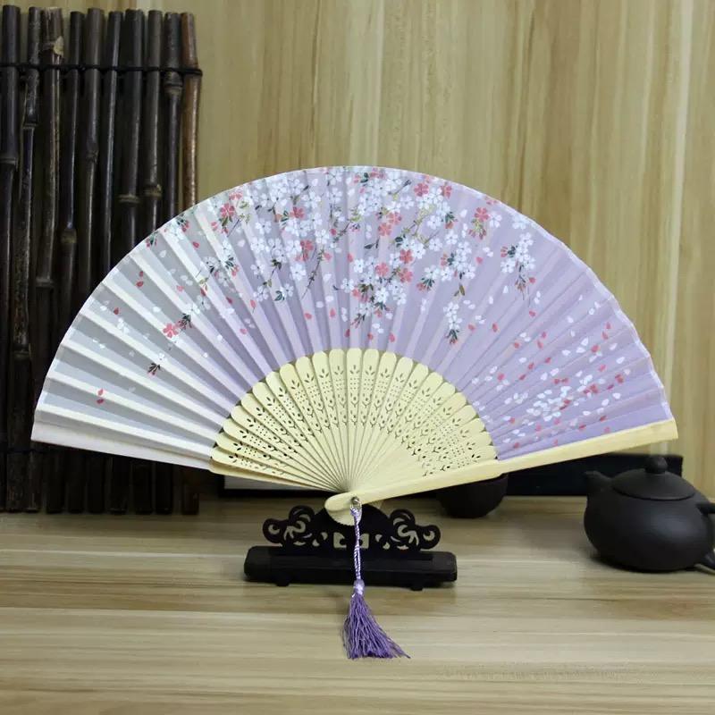 1pc-Multi-colored hand folding fan, bamboo folding fan, hand folding fan for church wedding gifts, party discount