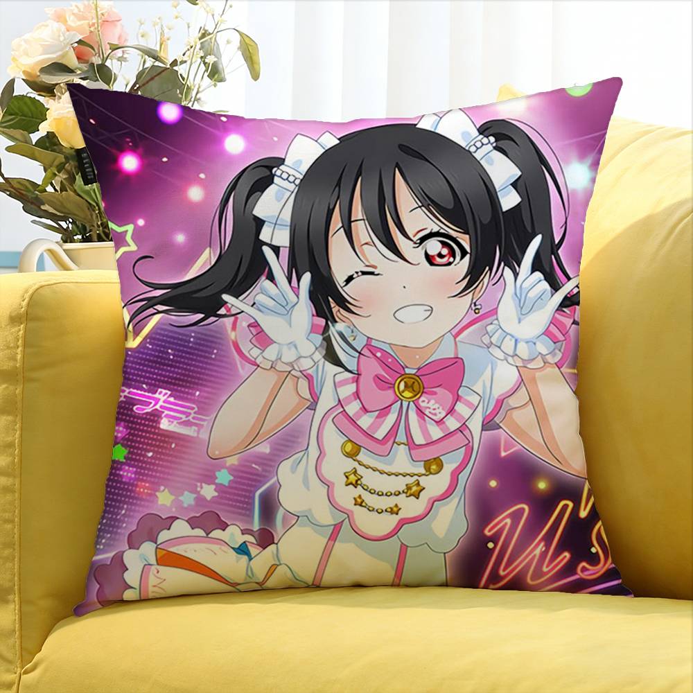 Yazawa Nico Love Live Anime Girl Various Sizes Square Pillow Case For Car Home Bedchamber Decor