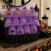 Halloween Pouch 12 Pcs Organza Candy Bag, Drawstring Treat with Pumpkin Ghost Bat Trick or Bag Print, Sheer Favor for Party Snacks, Gift Packaging