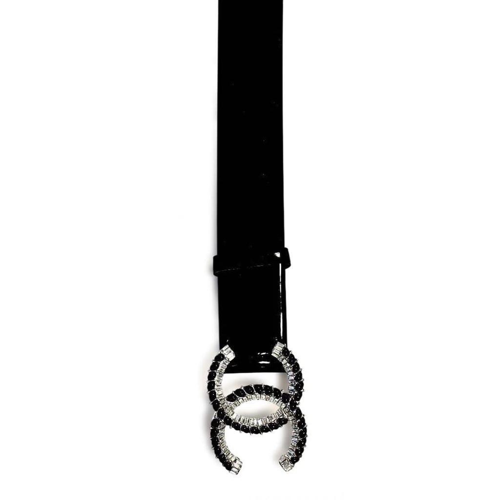 Used CHANEL Coco Mark Bijou Rhinestone Enamel Belt