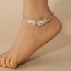 Rhinestone Foot Ornaments, Adjustable Anklet, Crystal Double Heart-shaped Anklet