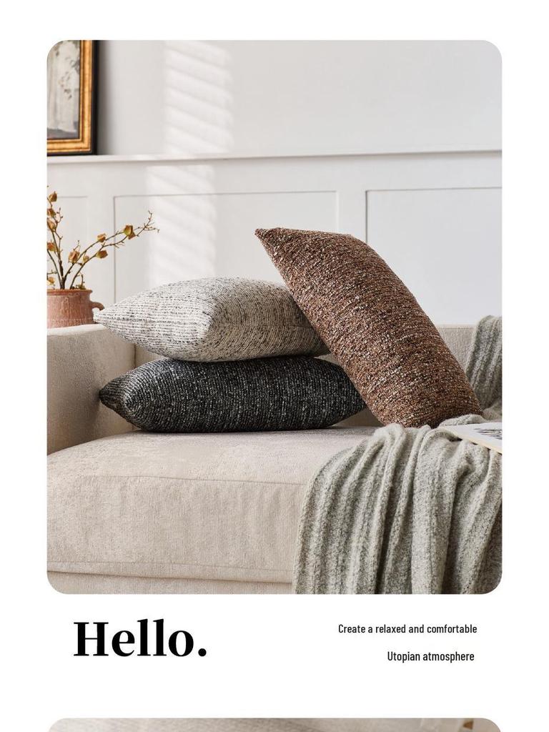 Modern Wabi-Sabi Style Cationic Cushion Cover - Soft & Stylish Pillowcase for Living Room, Bedroom, and Sofa