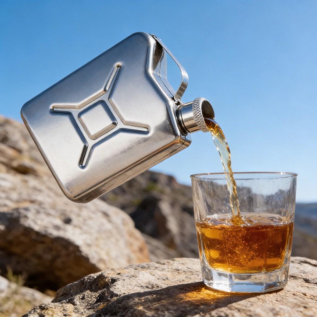 Heavy Duty Stainless Steel Liquor Bottle With Compact Size For Travel And Household Storage