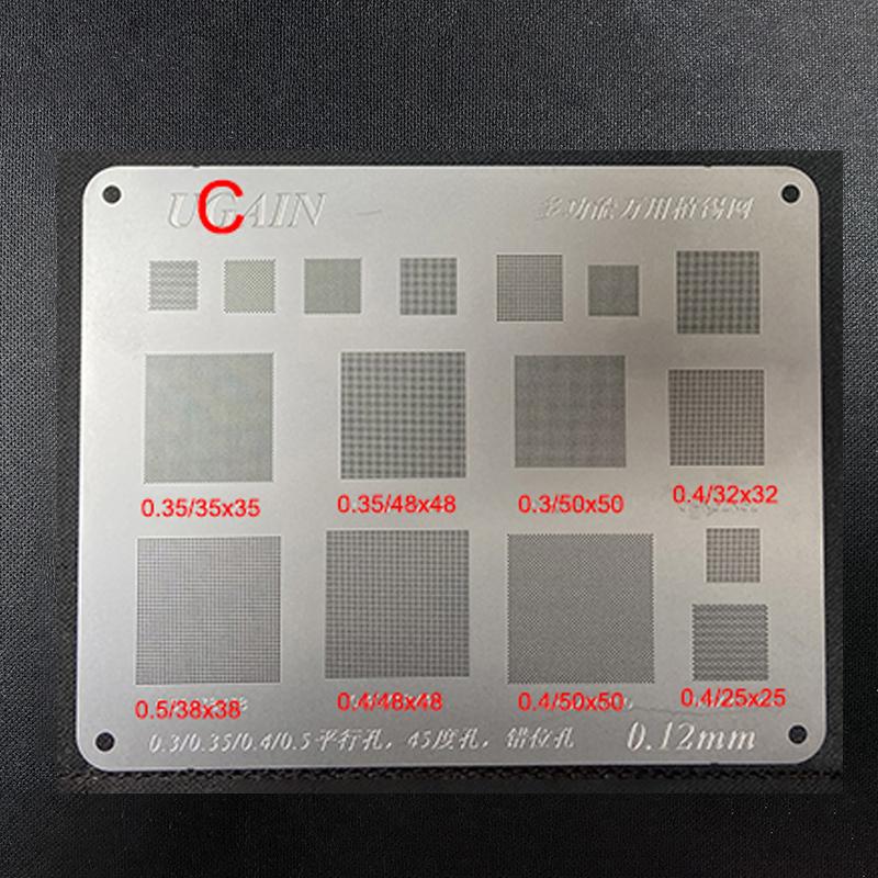 1/3 Piezas de alta calidad Plantilla Universal BGA Reballing agujero cuadrado Calentamiento directo Plantilla BGA para Teléfono móvil portátil CPU IC Chip
