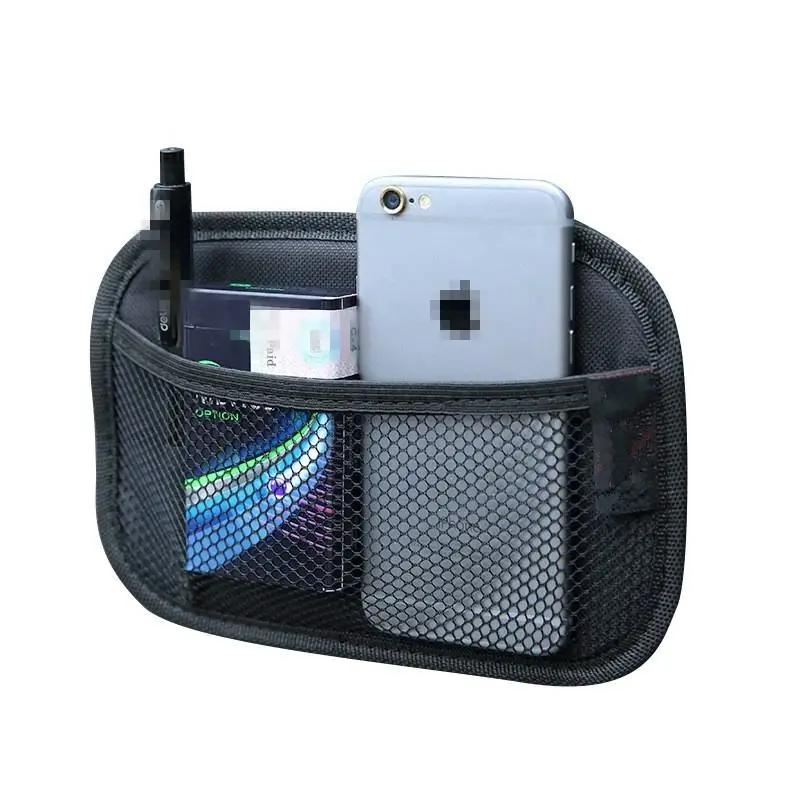Self Adhesive Car Seat Net Pocket Holder, Universal Sticky Storage Pocket for Phone Purse Card Car Seat Back Side Door Organizer
