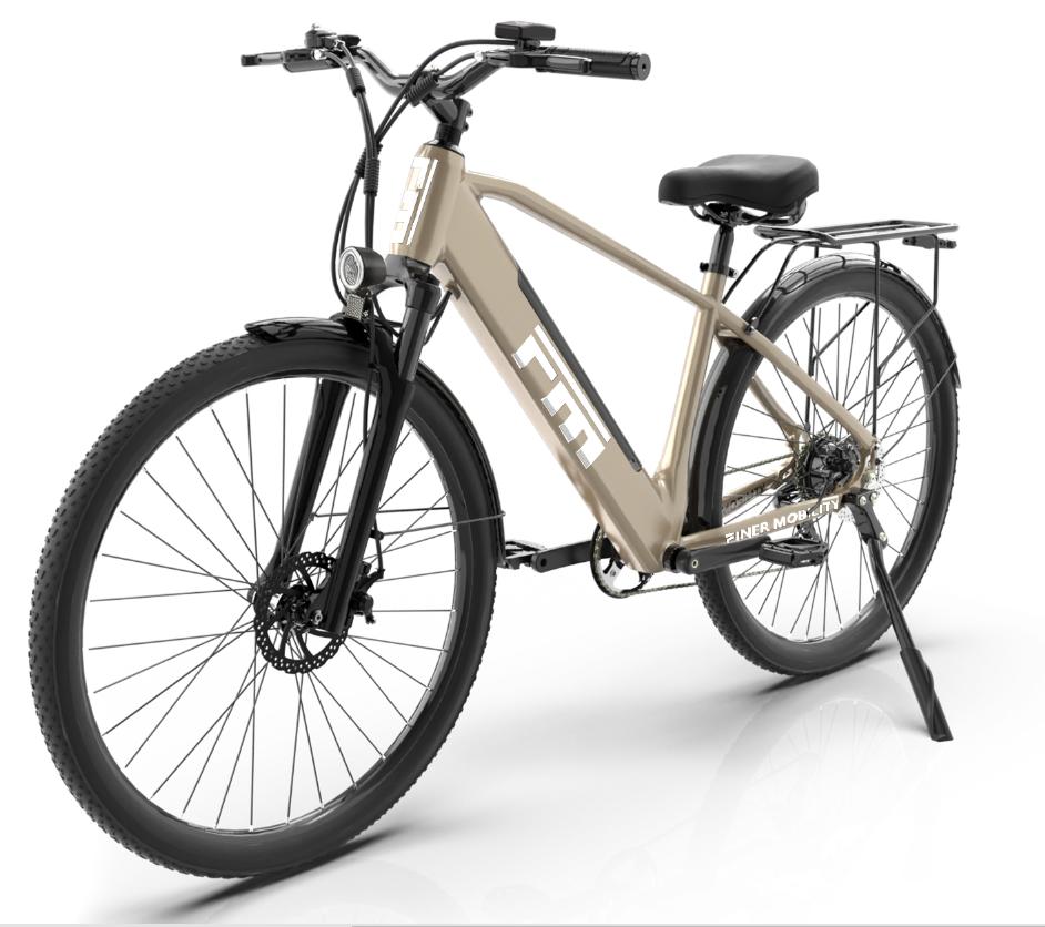 FINER MOBILITY M1 Bicicletta Elettrica da Pendolarismo Urbano Batteria 36V13Ah Velocità Massima 25KM/H Ruote Larghe da 27,5 Pollici Motore 250W Autonomia 130KM E-Bike