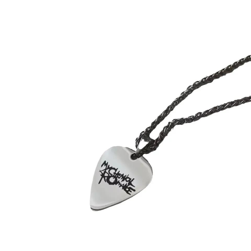 My Chemical Romance Cosplay Necklace Men Women Rock Band Guitar Pick Pendant Choker Jewelry Accessories Gifts