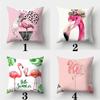 Tropical Flamingo Print Pillowcase Square Peach Skin Sofa Pillowcase Home Decor Pillowcase