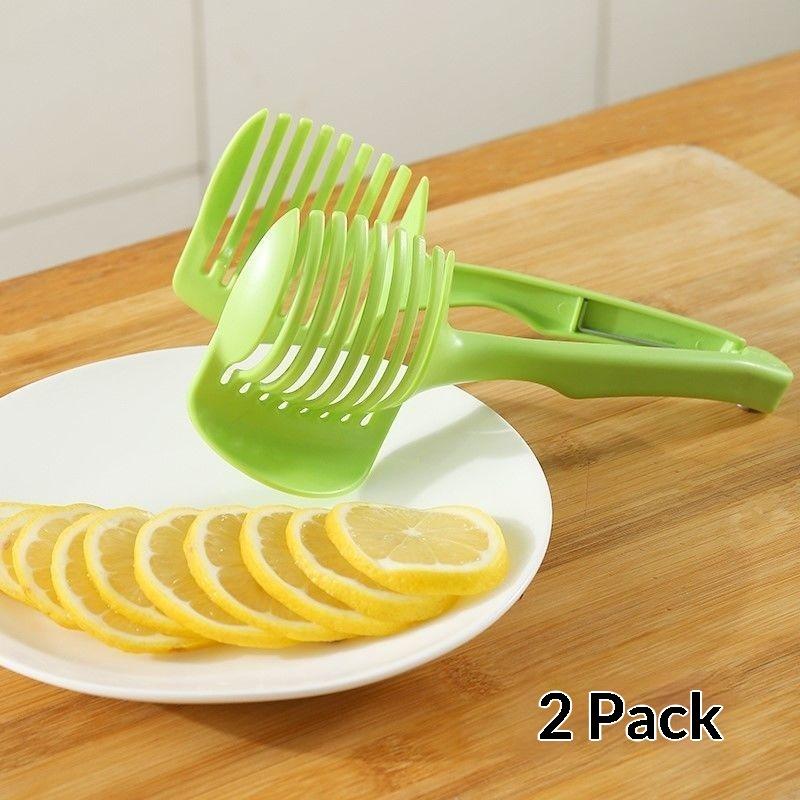 Handheld Fruit Slicer Clip Lemon Tomato Onion Cutter Holder Safe Hand‑Held Cutting Aid Kitchen Gadget for Vegetable Fruit Prep 1