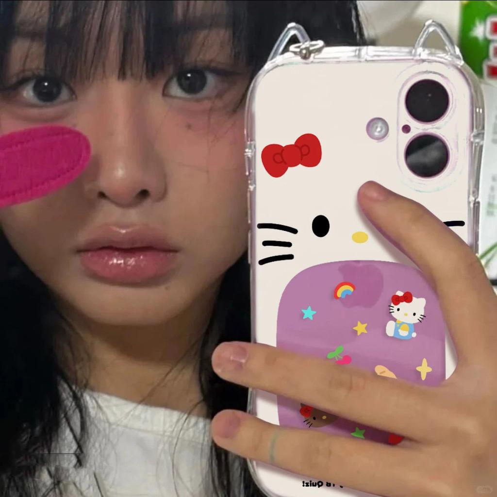 Cute Katie for Apple 16 Mobile Phone Case 16PROMAX Cat Ear Mobile Phone Case 13 14 15 Soft Case 12pro