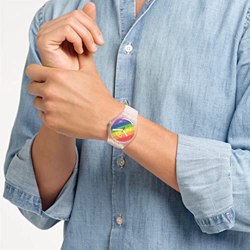 Swatch STRIPE FIERCE New Gent SO29K701 Transparent Wristwatch