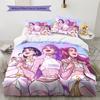 Kpop Demon Hunters Pattern Bedding,Quilt Set Quilt Cover Pillowcase Home Birthday Gift (1 * Duvet Cover + 2 * Pillowcase, Without Core)