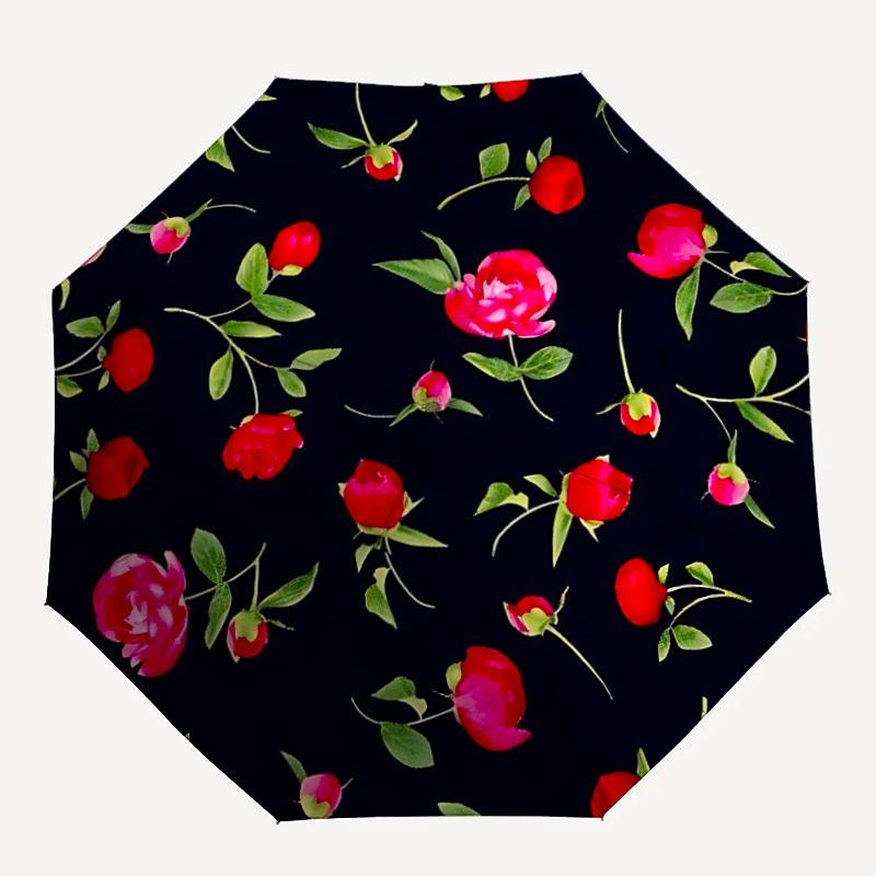 

1pc Red Rose Pattern Folding Umbrella | Elegant Design, Fashionable Accessory, Durable Construction, Sturdy Ribs yy251107106