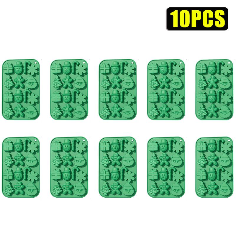 1-20PCS Christmas Tree Silicone Molds Santa Snowman Gingerbread Mold for Candy Jelly Baking Holiday Kitchen Crafts