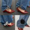 Women Universal Detachable Waist Buckle Jeans Ankle Chain Accessory Adjustable Heart Bow Cross Tassel Style Brooch Pants Decor