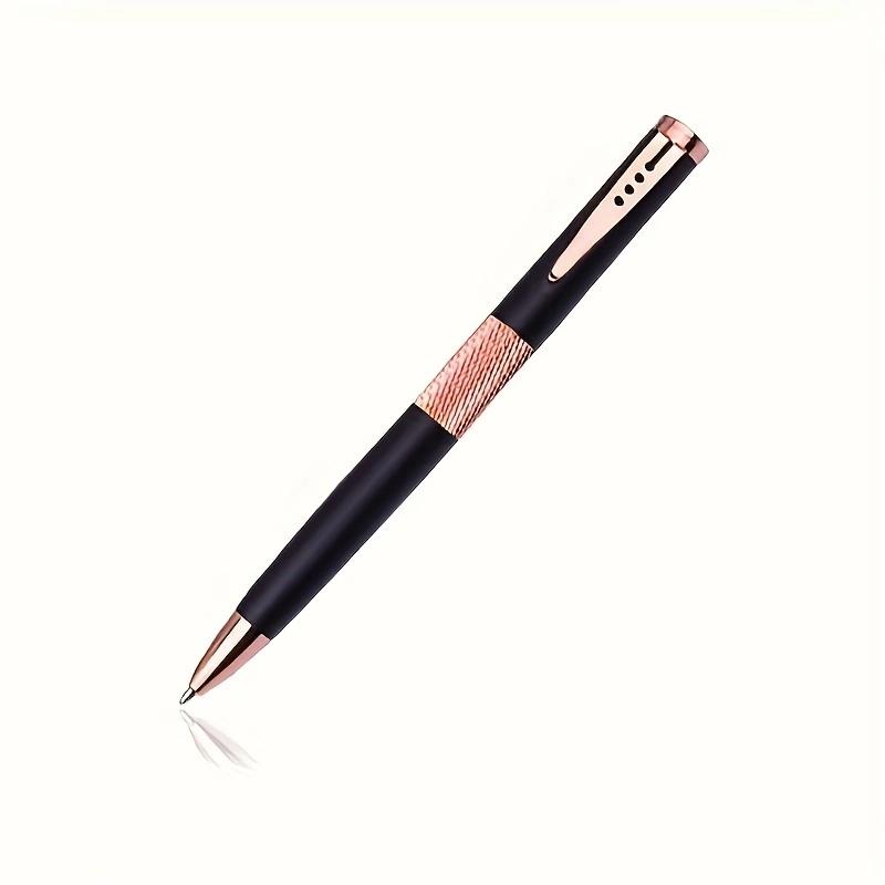 Rotating business office 1.0mm metal ballpoint pen, daily writing signature pen (black ink)