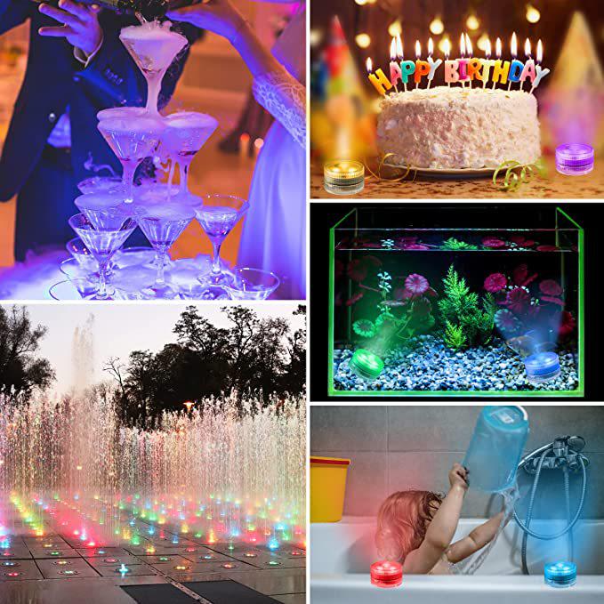 Remote-Controlled LED Waterproof Multi-Color Light for Diving, Fish Tanks, Vases, Candles, Tea Lights, and Pumpkins