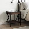 Nightstand with Infinity LED Brown Oak Effect 40 x 40 x 49 cm