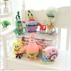 Cute Short Plush Cartoon Octopus Crab Starfish Snail Spongebob Series Toy Set