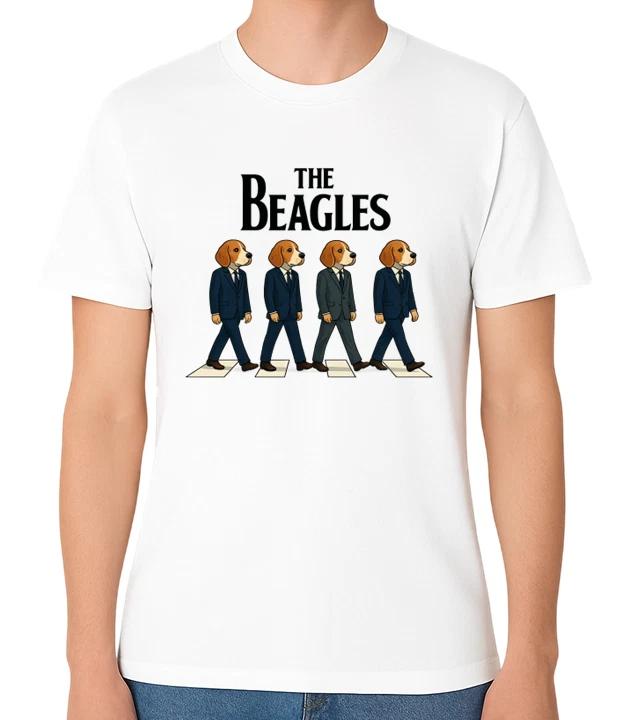 The Beagles Funny Dog Music Band Beetles Parody Beagle T-Shirt Dog Lover Tee S