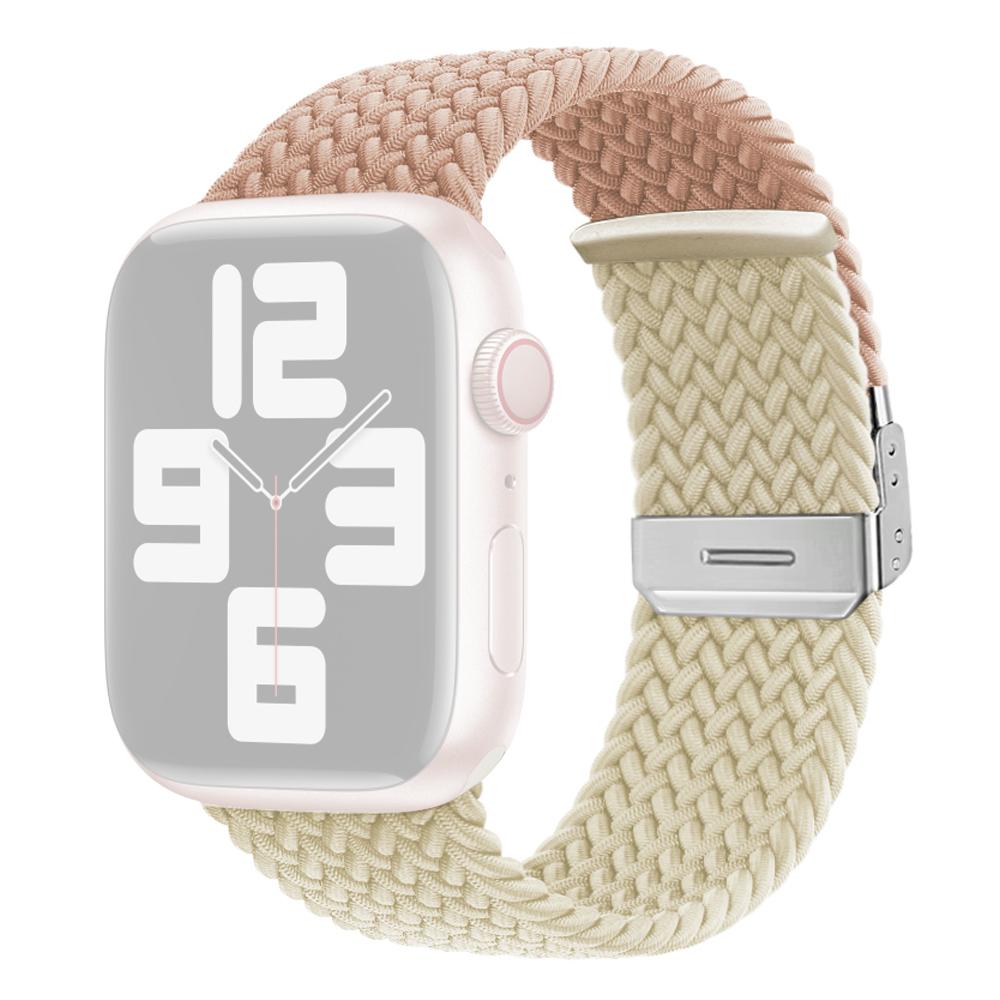

Watch Strap for Apple Watch Series 10 42mm/9 8 7 41mm/SE (2023) SE (2022) SE 6 5 4 40mm/3 2 1 38mm Watch Strap Color Match Braided Nylon Band Milky Tea/Starlight