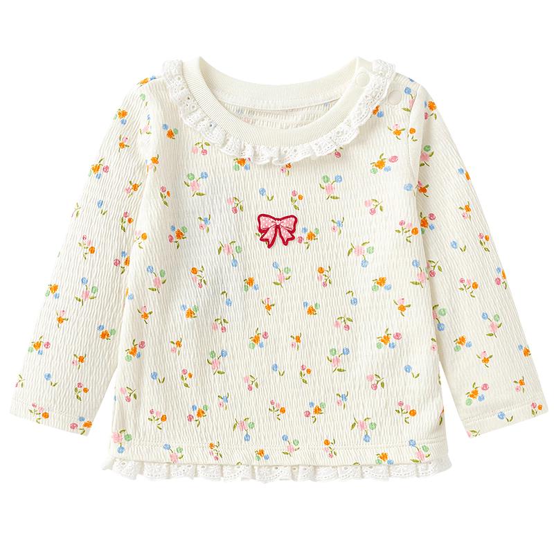 Balabala Girls' Floral Long-Sleeve T-Shirt