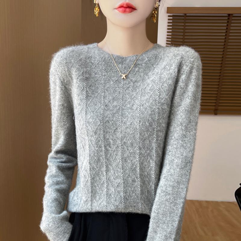 Autumn and Winter Pullover Women's Merino Sweater O-neck Thick Solid Color Jumper Casual Fashion Cashmere Sweater Top