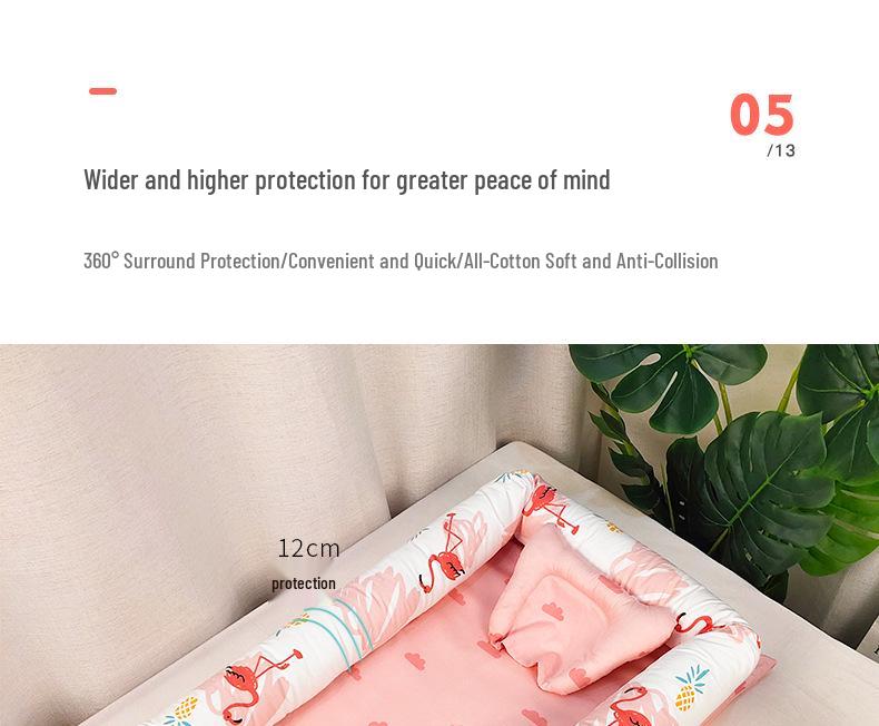 100% Cotton Satin Baby Crib: Foldable Newborn Sleeping Bed, Multifunctional Bionic Bed