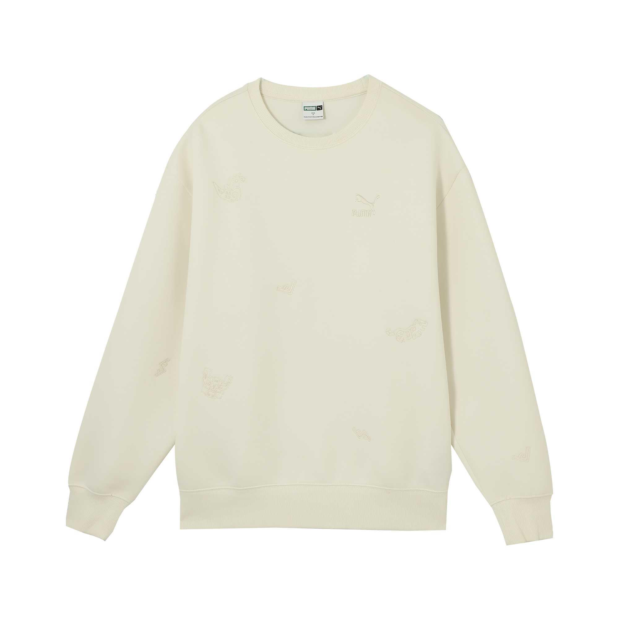 

Puma Толстовка унисекс с круглым вырезом, свободного кроя, с вышивкой, с длинным рукавом, белая 627449-65 XL