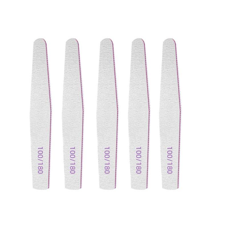 New Nail File Bufer 100/180 Grit Half Moon Nails Files Sanding Grinding Double Side Sandpaper Nail Manicure Tool ZJC04