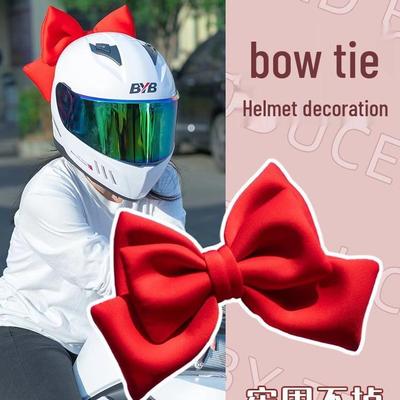 Motorcycle Helmet Backrest Bow Decoration for Full Face Helmets