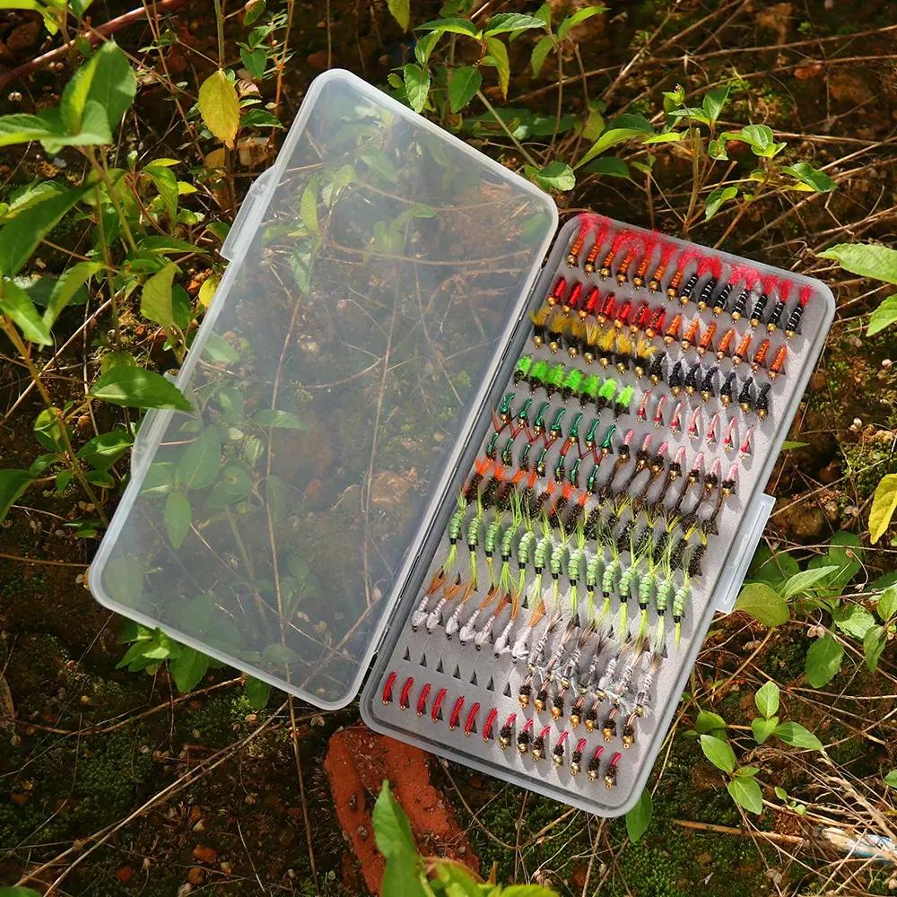126/133/147PCS Scud Nymph Midge Larvae Ultra-thin Portable Fishing Box Set Trout Grayling Panfish Lure Carp Artificial Fish Bait
