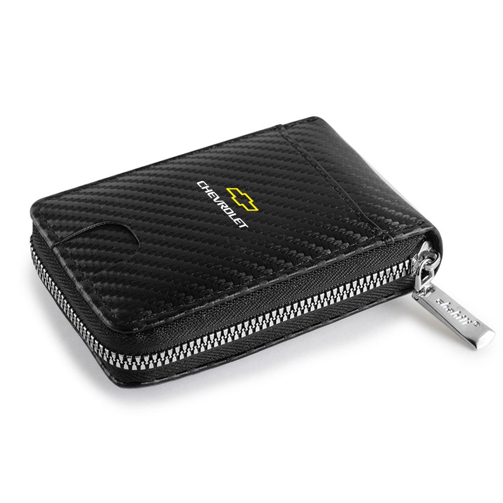 Carbon Fiber Credit Card Holder Men Wallets Anti Theft Wallet For Chevrolet Creation Corvette Cruze Lacetti Sonic Spark Sail 3