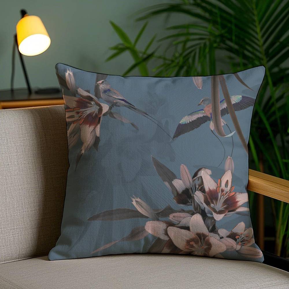 Klassischer A-Allsaints Blumen-Kissenbezug Milbenschutz Verdeckter Reißverschluss Sofa Bett