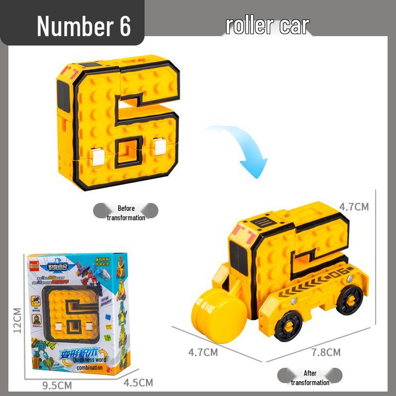 Number Transforming Robot Toy Set for Kids: 0-9 Educational Assembly for Elementary Students