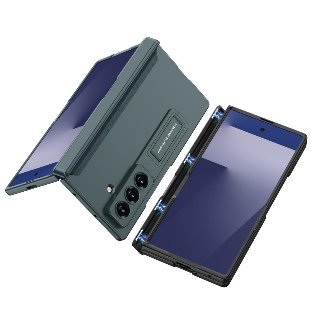 Magnetic Hinge All-included Case for Samsung Galaxy Z Fold 7 6 Ultra-thin Shockproof Stand Matte Cover for Samsung Z Fold7 Case