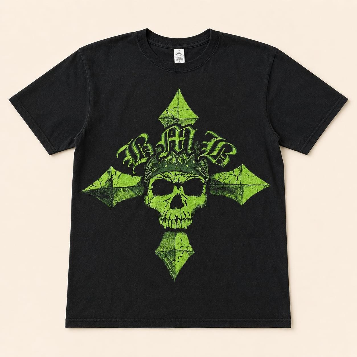 Bret Michaels Band Skull Graphic Tee Black Rock Y2K Goth Punk Medium Unisex T-Shirt S