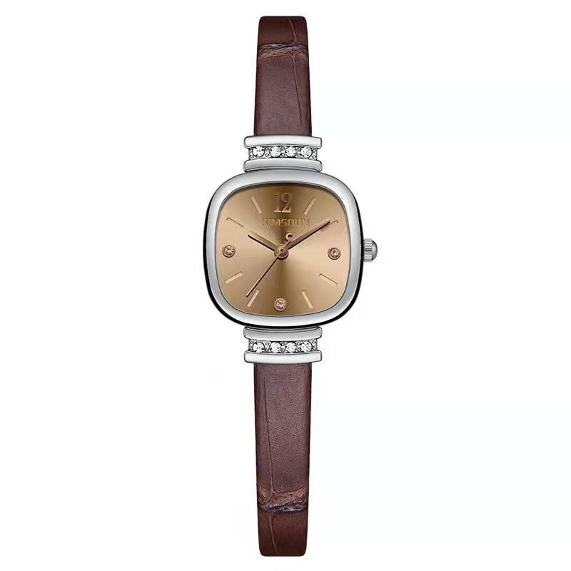 KIMSDUN Dámské hodinky Top Brand Luxusní Hodiny Retro Módní Malé Dámské Vodotěsné Quartz hodinky z kandovaného diamantu